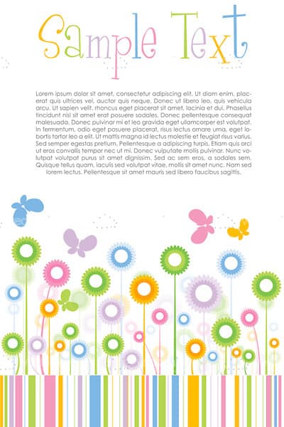 Abstract Floral Background in Pastel Colors with Sample Text